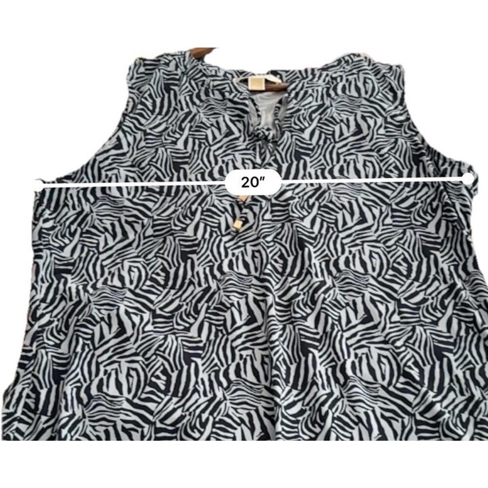 Michael Kors Zebra Print Tunic Dress XL Blue Black Safari Animal Core - Picture 7 of 7